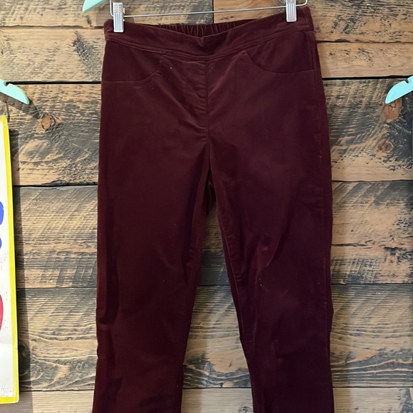 SANDWICH Burgundy Velour Velvet Slim Straight Leg Pants Pull On EU 38 - Picture 5 of 6